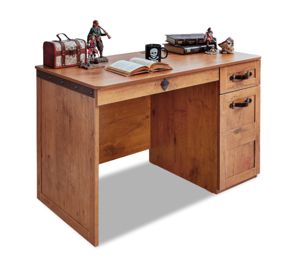 Schreibtisch PIRAT mit 2 Schubladen und Schrank