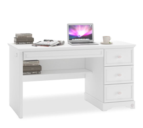 Schreibtisch RUSTIKA weiß mit 4 Schubladen