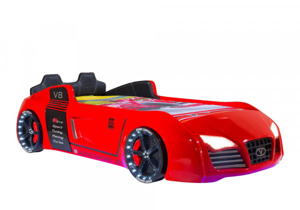 Autobett TURBO V8 SPORT rot mit Sportpack